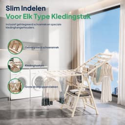 ProductXpert DryPro™ - Wasrek - Droogrek Inklapbaar - Opvouwbaar - 160 cm - Beige — thumbnail 3