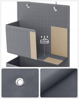 Merkloos Merloos Deur Organizer met 4 Vakken - Grijs, 100cm Hoog — thumbnail 3
