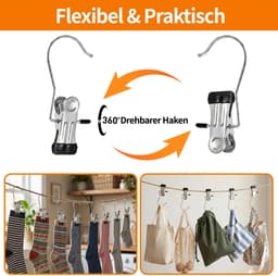 Dailygoods- Wasknijpers 40 Stuks - Roestvrij Staal - 360° Draaibaar - Antislip - Duurzaam - Geschikt voor Binnen/Buiten - Klemmen — thumbnail 3
