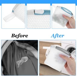 Dailygoods - Tyqour 6 stuks 10,9 x 10,9 cm mini-waszakken van netstof voor gevoelige was met ritssluiting voor thuis en op reis — thumbnail 5