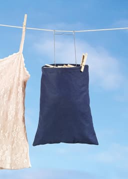 Hangende Speldtas - Waslijn Organizer - Wasknijpers Opbergen - Met Ophangstang - 15 cm breed - Navy Blauw — thumbnail 2