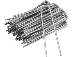 Dailygoods - 150 stuks gegalvaniseerde grondankers, 100 x 13 mm, Ø 3 mm, bevestigingsanker, grondankers van verzinkt, staal voor bevestiging van onkruiddoek, onkruidfolie, heggen, tuinvlies, omheining of