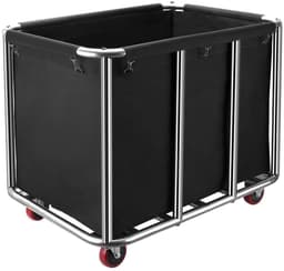 Dailygoods- Waswagen roestvrij staal - opvouwbare wasmand - 350 liter - 120 kg belastbaar - afneembare stoffen zak - waterdichte voering — thumbnail 1