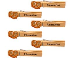 Wasknijpers met Gravure - Feestelijke Clips - Decoratief Gebruik - Gepersonaliseerde Tekst - 18 Stuks - Bruin