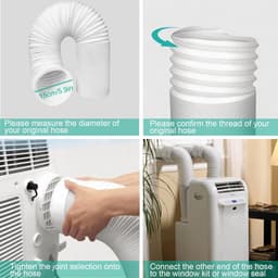 Dailygoods- Afvoerslang 2 Meter - 150 mm Diameter - PVC Afvoerslang - Verlenging - Draagbare Airconditioning - Geschikt voor Wasdroger/Afzuigkap - Afvoerslang Voor Airco — thumbnail 4
