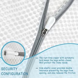 Dailygoods - 2 stuks 30 x 40 cm waszakken met honingraatstructuur, waszak voor wasmachine met ritssluiting voor fijne was, beha's, sokken en ondergoed — thumbnail 2