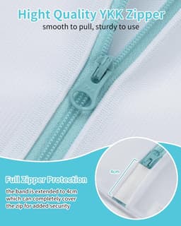 Dailygoods - OTraki Mesh waszakken met ritssluitingen, 2 stuks 30 x 40 cm baby waszak voor wasgoed herbruikbare delicate waszak beha wasmachine tas voor sokken lingerie ondergoed — thumbnail 2