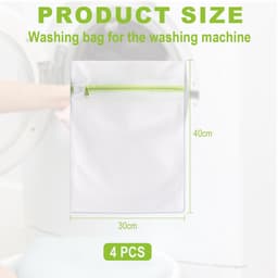 Dailygoods- Linnentas Set van 3 - Waszakken voor Wasgoed - Waszak Klein - Wastas Multifunctioneel - Wasnet voor Kleding - Hoogwaardig Mesh — thumbnail 5