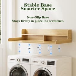 Dailygoods- Werkblad 2-traps - Wasmachine/Droger - Houten - Opbergruimte - Eiken - 137x70x30,2 cm - Aanrechtblad — thumbnail 5