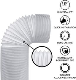 Dailygoods- Uitlaatslang Universeel - Draagbare Luchtslang - Flexibele Buis - 5 Diameters - 59 cm - Kunststof Polypropyleen — thumbnail 5