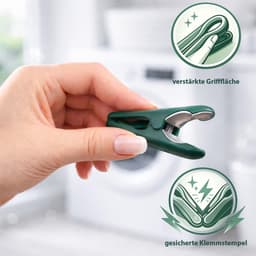 Dailygoods- Wasknijpers Kunststof - 40 Stuks - Windbestendig - Robuust - Stabiel - Soft Grip - Voor Waslijn/Wasknijpermandje - Wasgoedklem — thumbnail 4