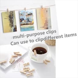 Houten Knutselspeldjes - Kleine knijpers - Foto's ophangen - Natuurlijk materiaal - 12 stuks - Houtkleur — thumbnail 5