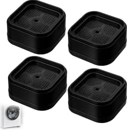 4 stuks - Wasmachinevoetjes - Meubelverhogers - Bedverhogers - Tafelverhogers - Bedframeverhogers - Stoelverhogers - Bankverhogers - Loopbandmatten - Meubelpoot hoezen - voor bedden, tafels, stoelen, banken, koelkasten, wasmachines - 7*7*3.5cm -zwart — thumbnail 1