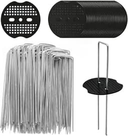 Onkruidvlieshaken Set - Zilver - 150 mm - Verzinkte U-vormige Tuinharingen - Voor Tuin en Camping — thumbnail 1