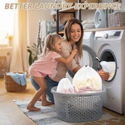 Wasmachine wasnetten set van 4 - waszakken met koordstopper voor beddengoed, kleding en dekens in diverse maten, ideaal voor delicate was en bescherming tijdens het wassen — thumbnail 2