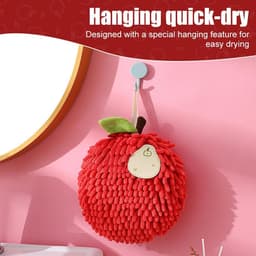 SnelShoppen - 2 Stuks Sneldrogende Wasdoek Ballen - Zachte Chenille Handballen met Ophanglussen voor Badkamer en Keuken — thumbnail 5