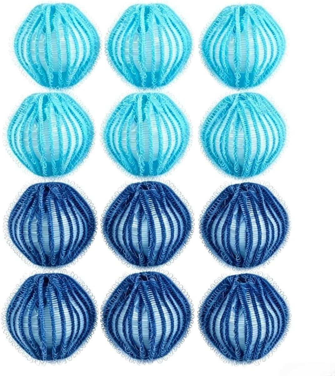 Set van 12 Anti-Haarballen - Marineblauw en Lichtblauw - Wasballen voor Dierenharen - Voor Wasmachine — afbeelding 1