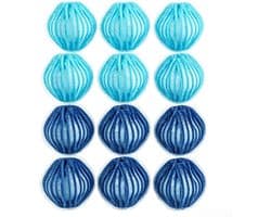 Set van 12 Anti-Haarballen - Marineblauw en Lichtblauw - Wasballen voor Dierenharen - Voor Wasmachine