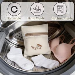 SnelShoppen - Waszakken voor Wasmachine, Set van 2 Resealbare Netzakken 18 x 20 cm, Geschikt voor Fijne Was, Bh's, Sokken en Schoenen — thumbnail 4