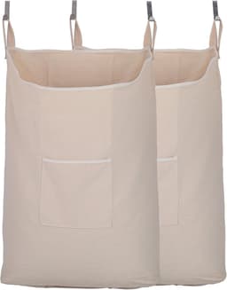 Wasverzamelaar - Beige - 65 Liter - Heavy Duty Poly Katoenen Canvas - Voor Ruimtebesparend Gebruik — thumbnail 3