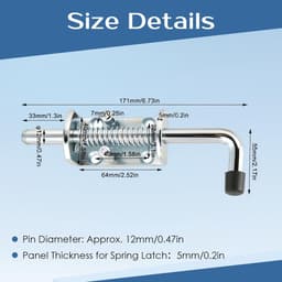 SnelShoppen - 2 Stuks Trailer Veer Lock, 171mm, Veersloten voor Trailerdeur van Gegalvaniseerd Koolstofstaal, Voor Kofferbakdeur en Containerkast — thumbnail 4