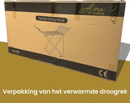 Alora elektrisch verwarmd droogrek - Zilver - 20 stangen - wasrek - inklapbaar - energiezuinig - verwarming - verwarmbaar - kindvriendelijk - wasknijper proof — thumbnail 3