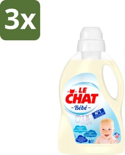 3 x Le Chat Vloeibaar Wasmiddel Bébé 32 Wasbeurten 1440 ml - Wasmiddel Voor Baby - Hypoallergisch Wasmiddel - Wasmiddel Voor Gevoelige Huid - Wasmiddel Voor Kinderen - Wasmiddel Tegen Babyvlekken — thumbnail 1