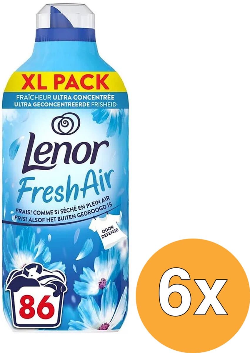 Lenor Wasverzachter Fresh Air Morning Fresh 86 Wasbeurten - 6 x 1204 ml - Voordeelverpakking — afbeelding 1