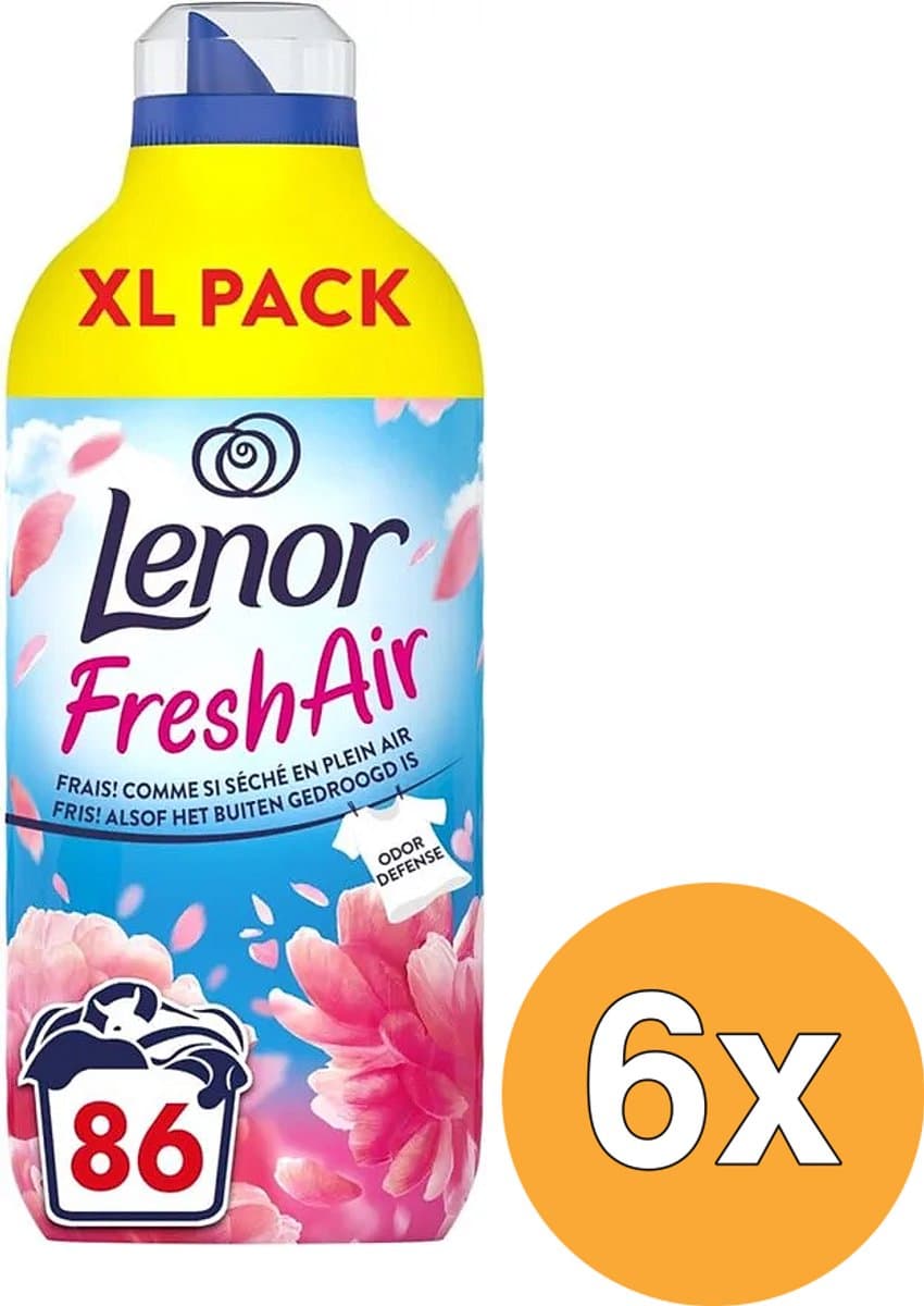 Lenor - Wasverzachter Fresh Air Bloesem 86 Wasbeurten - 6 x 1204 ml - Voordeelverpakking — afbeelding 1