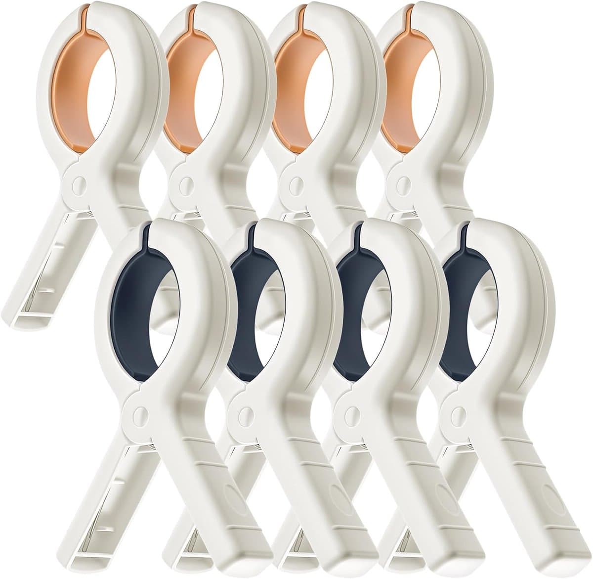 8 Stuks Grote Knijpers - Handdoek Knijpers - Strandlakenklemmen - Grote Winddichte Kledingklemmen - Plastic Wasknijpers - Sterke Grip - Voor Gebruik Aan De Waslijn,Ligstoelen - Voor Het Drogen Van Kleding, Quilts en Dekens — afbeelding 1