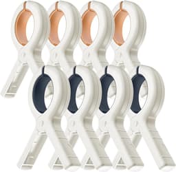 8 Stuks Grote Knijpers - Handdoek Knijpers - Strandlakenklemmen - Grote Winddichte Kledingklemmen - Plastic Wasknijpers - Sterke Grip - Voor Gebruik Aan De Waslijn,Ligstoelen - Voor Het Drogen Van Kleding, Quilts en Dekens — thumbnail 1