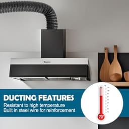 Flexibele Afvoerslang 100 mm x 3 m - Luchtafvoerslang met 2 RVS Slangklemmen voor Airco, Afzuigkap en Wasdroger - PromoHome — thumbnail 3