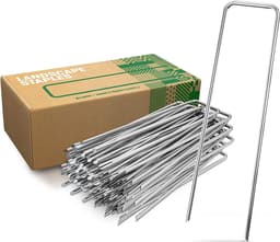 SnelShoppen - Ground Anchors/Pegs Anti-Rust - 100 Stuks - RVS & Gegalvaniseerde Grondankers voor Fixatie - 150mm 25mm Ø2.8mm - Grondpinnen/Grondhaken — thumbnail 1