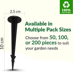 SnelShoppen - 50 Stuks Tuin Grondankers en Spijkers voor Wietdoek, UV-bestendig Kunststof, 100 mm Lengte, Roestvrij, Platte Kop voor Stabiliteit en Gr — thumbnail 4