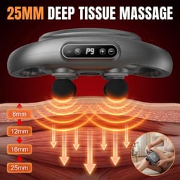 SnelShoppen - Massagepistool met 12 Verwisselbare Kappen, Krachtige Motor 2800 RPM, Ergonomisch Ontwerp voor Rug, Schouders, Benen en Voeten, Stil en — thumbnail 2