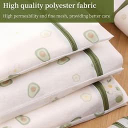 Thijox - 4-delige wasnetten set voor wasmachine, fijne mazen, versterkt polyester, zelfborgende ritssluiting, steekbestendig, avocado patroon, 4 maten — thumbnail 2