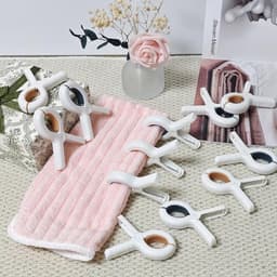 12-pack - Winddichte kledingclips - Handdoekclips voor strandstoelen - Winddichte kledingclips voor balkons - Handdoekclips - Groot formaat - Stevig en duurzaam - Blauw - Oranje — thumbnail 2