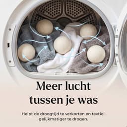 Drogerballen - 6 XL Wasbollen - 100% Nieuw-Zeelandse Schapenwol - 7 cm - Inclusief E-book & Opbergzakje — thumbnail 4