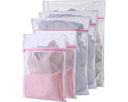 SnelShoppen - 5 Stuks Wasnetten voor Wasmachine, Waszak met Rits, Polyester, 30x40 cm, 40x50 cm, 60x60 cm, Voor Kleding, Reizen, Ondergoed, Sokken