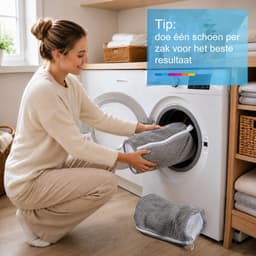 YONO Waszak voor Schoenen - 2 Stuks - Schoen Waszak Wasmachine - Waszak Sneakers - Herbruikbare Schoenenwaszak - Microvezel Reiniging - Grijs — thumbnail 3