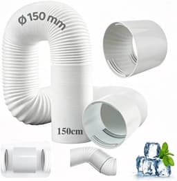 Afvoerslang airco - Wit - 150 cm lang - Flexibele polypropyleen slang - Universeel voor draagbare airconditioning — thumbnail 1