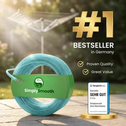 Waslijn caravan - Turquoise - 50 meter - Waslijn met stalen kern en pvc-coating - Voor droogmolen, tuin en camping — thumbnail 2