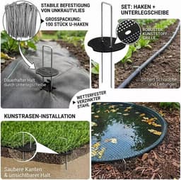 Grondanker - Verzinkt Staal - 150 x 40 mm - U-vormige Haringen met Sluitringen - Voor Tuin en Camping — thumbnail 2