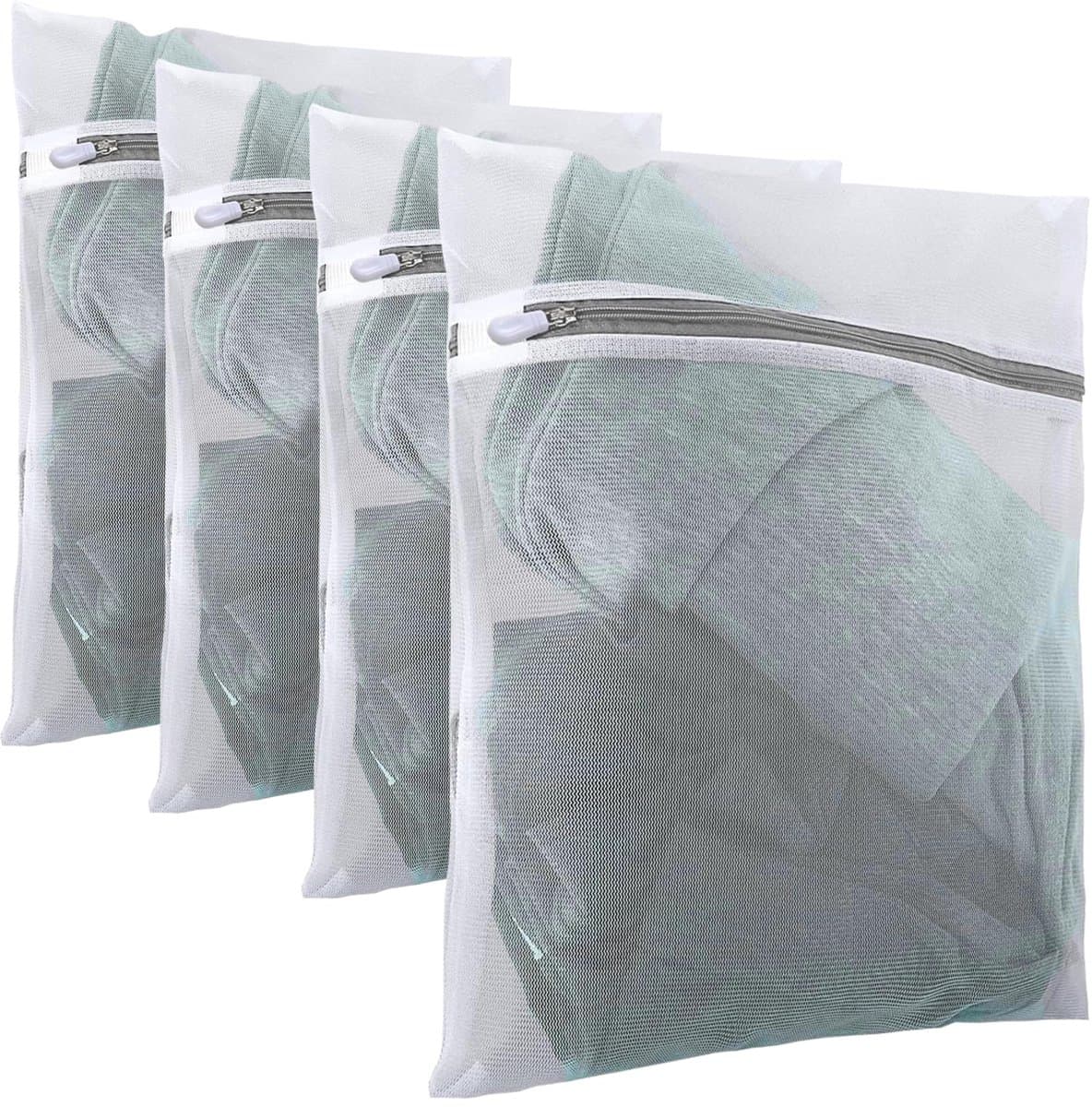 IMPERATORIS® Waszakjes voor Wasmachine - Bescherming voor Fijne Was en Schoenen - Mesh Wasnet met Rits - Voorkomt Slijtage - Set van 4 - transparente - 60 x 50 cm — afbeelding 1