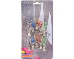 Set van 10 Handdoekknijpers Kleurrijk Metaal Strand en Binnen