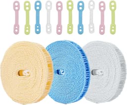 Winddichte Antislip Waslijn 3-Pack - Draagbare 8,0 m Waslijnen voor Binnen en Buiten — thumbnail 1