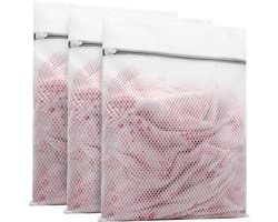 Gigicial Waszak Voor Delicate Stoffen - Waszak Met Rits - Bescherming Tegen Klitten En Kleurvermenging - 3 Stuks - Voor Lingerie En Babykleding Wit