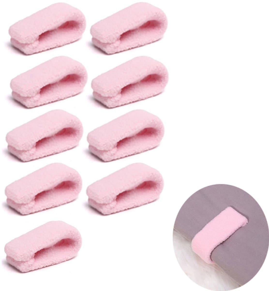 9 stuks Dekbedpinnen - Bed Sheet Holders - Quilt Clips - Dekbedovertrek Clips - Attachment Comforter - Quilt Fixing Clips - Om rommelige lakens te organiseren - Roze — afbeelding 1