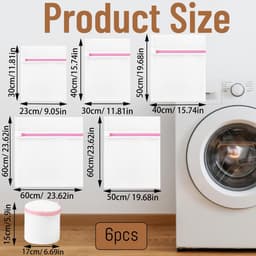 Unyqoos® Set van 6 waszakken voor bescherming van delicate kledingstukken in de wasmachine — thumbnail 2