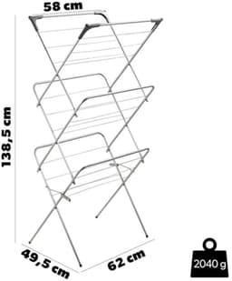 Verticale droogtoren met antislip voeten - ruimtebesparende wasdroger van metaal — thumbnail 2
